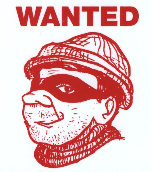 Cartoon drawing of a robber