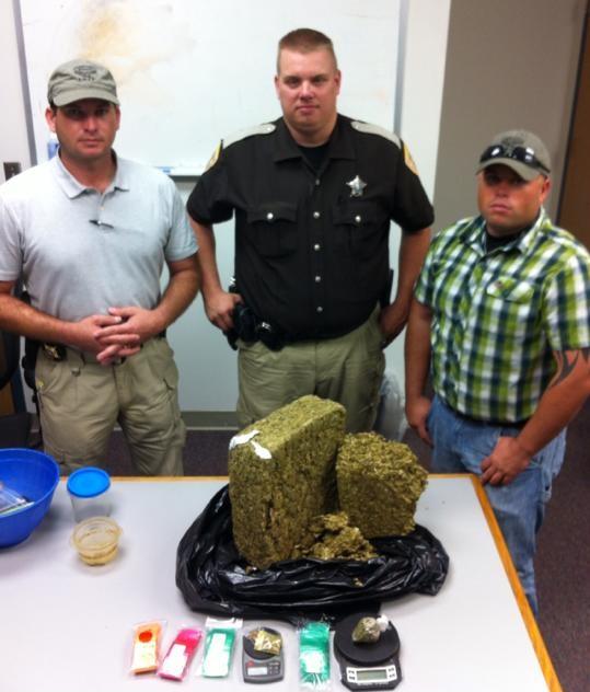Navarro County Sheriff's Officers after a drug bust 