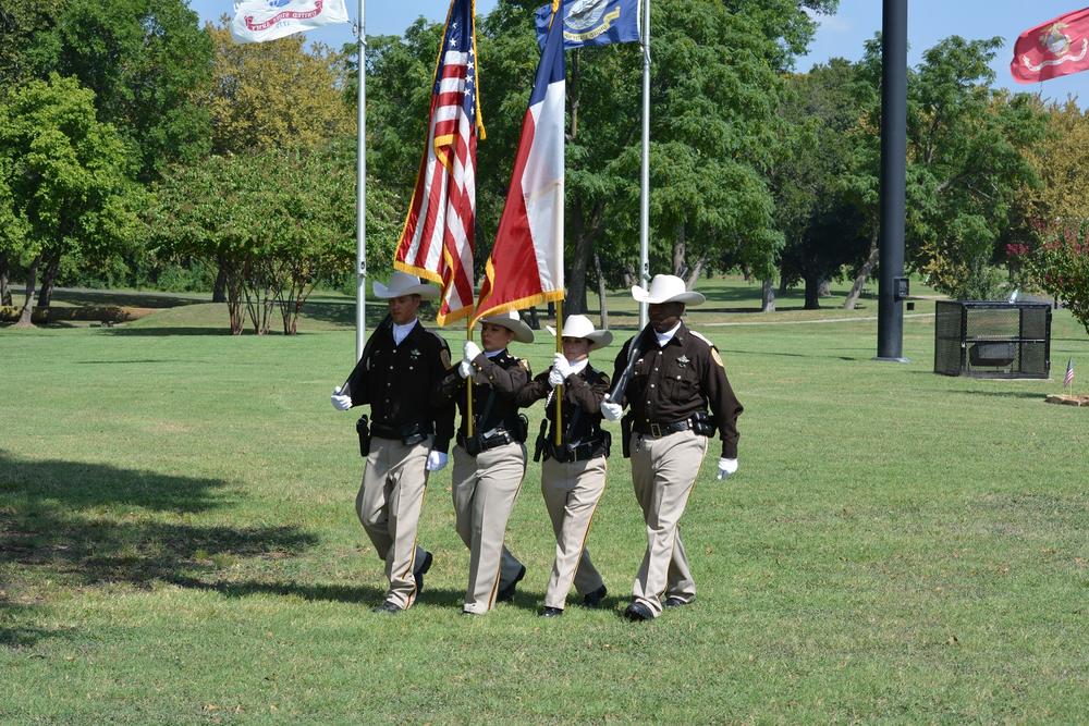 Navarro County color guard stand together 