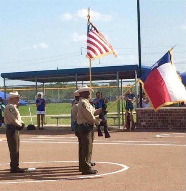 NCSo Color Guard preforming at the opening ceremony for the State Softball Tournament 8