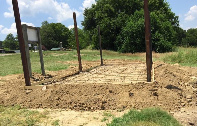 Getting ready to lay a concrete foundation