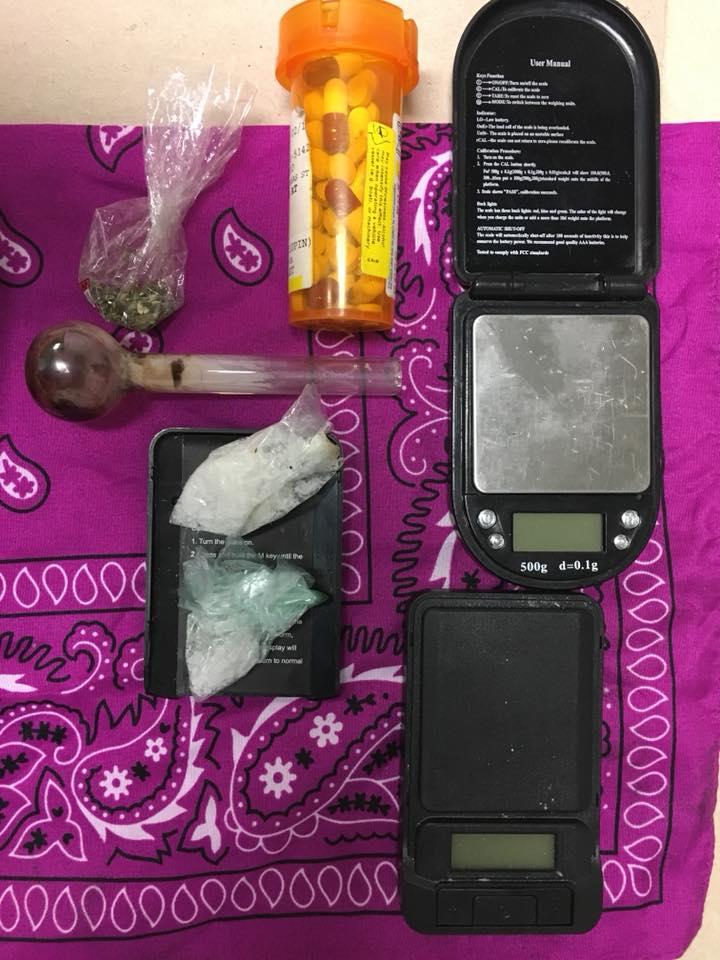 Two sets of digital scales, approximately 6 grams of methamphetamine and a useable quantity of marijuana