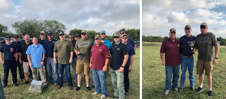 Winning NCSO team of Captain Stan Farmer and Sergeant Jeff Harbuck and others at the skeet shoot