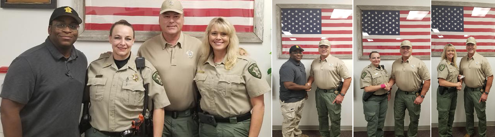 The promotion of Lietenant Melanie Cagle to Captain of the Communications Division, Lieutenant Gail Hurley to Captain Administration Division and Corporal William Grigsby to Sergeant of the Patrol Division