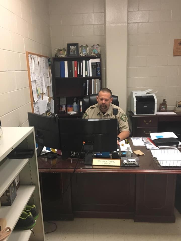 Captain Charlie York shown working on TDCJ paperwork