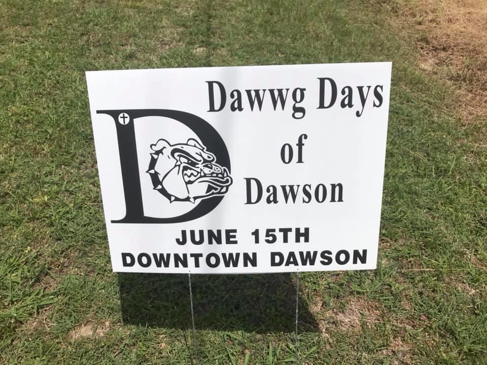 dawg days of dawson sign