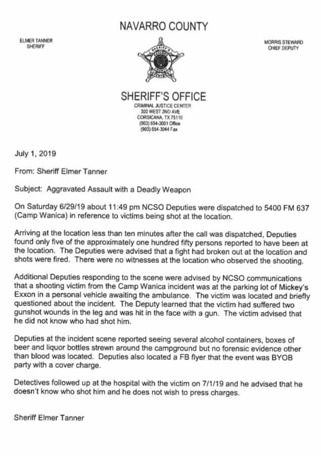 letter regarding arrest