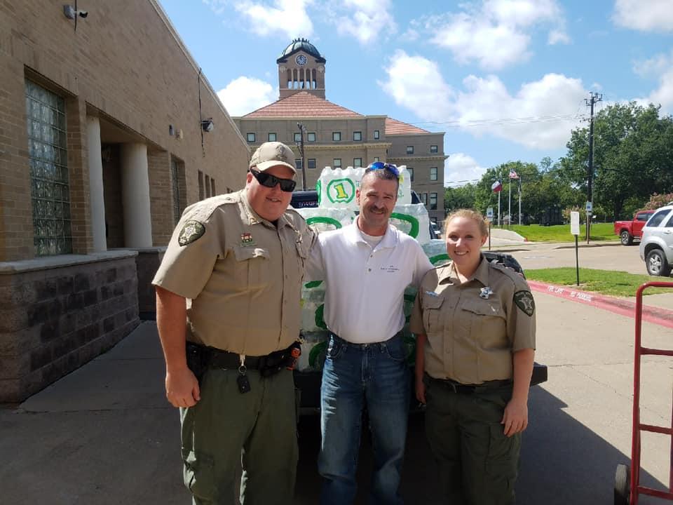 Larry Warren with officers