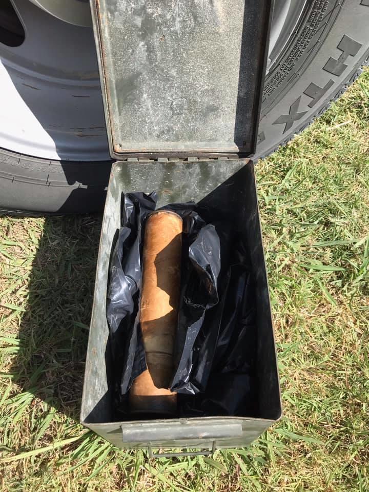 a live 37 millimeter explosive round