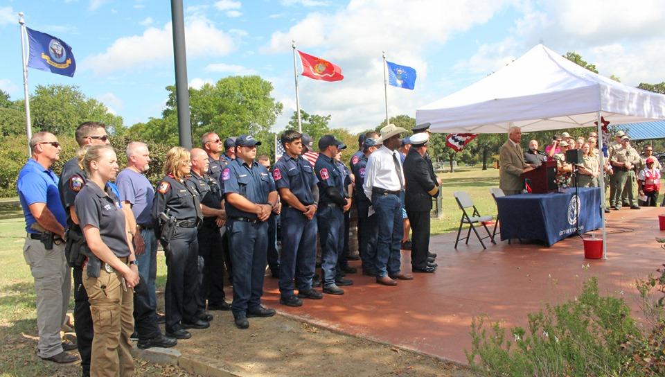 a group photo of officers and staff