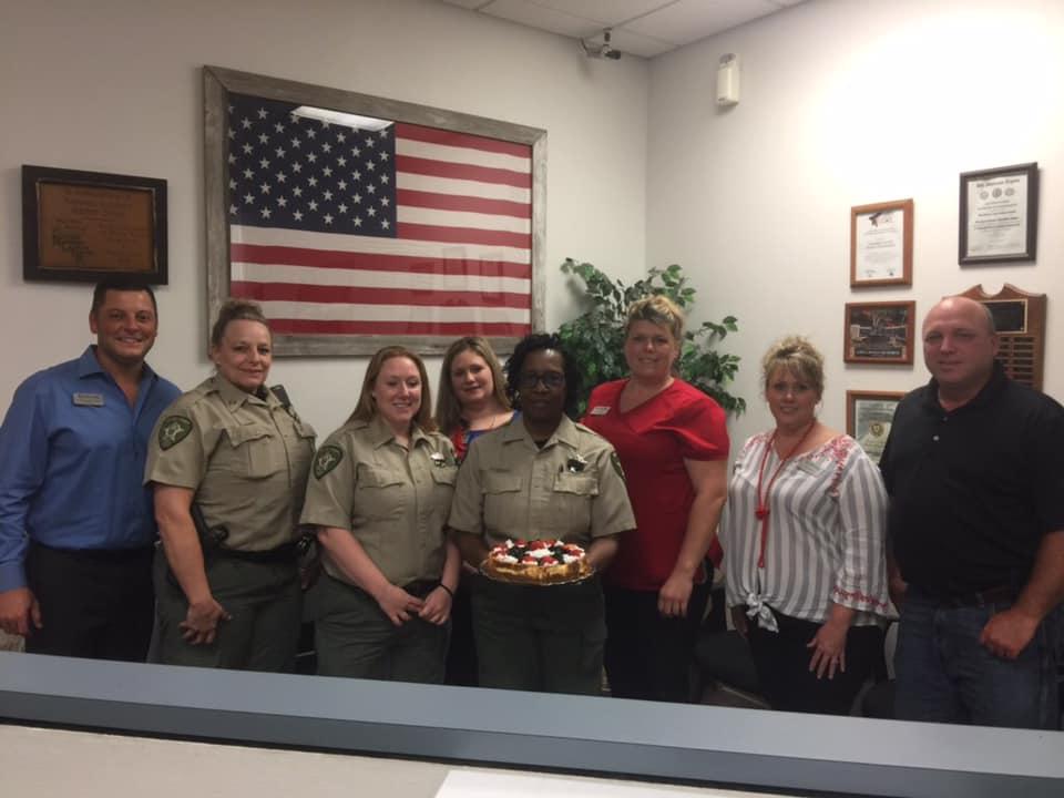 NCSO officers and staff with the cookies