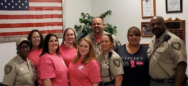 Members of NCSO wearing pink for the month of October Breast Cancer Awareness
