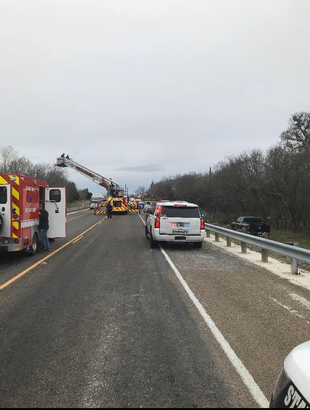 rescue vehicles at the scene