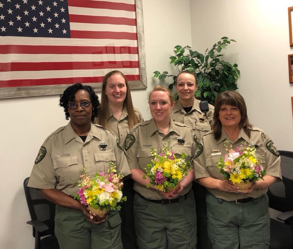 Lt. Gail Hurley, Kristin Bates, Krystal McCollum, Debra Kelley, and Lucretia Steagall