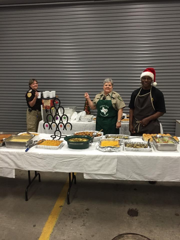 volunteers serving food