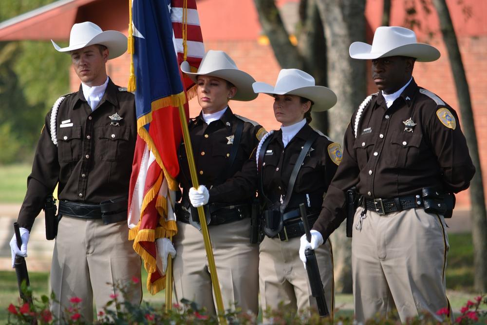 Color Guard at Bunert Park stand at the ready