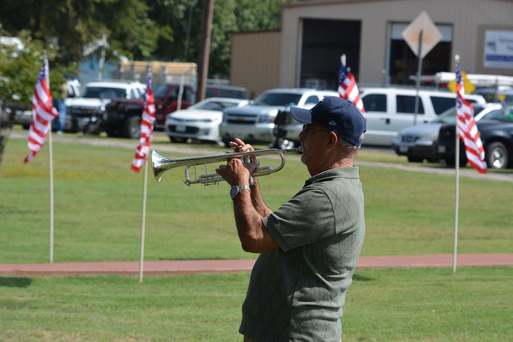Man playing the trumpet at Bunert Park