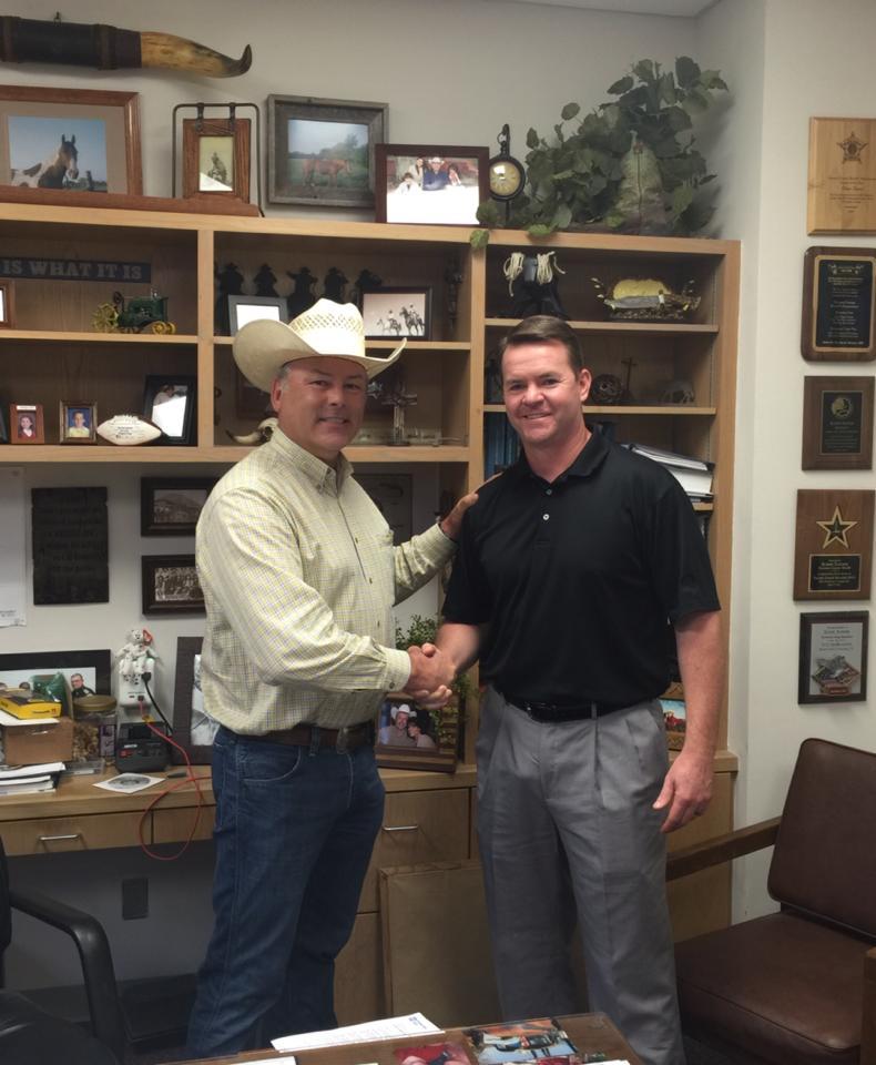 Sheriff Elmer Tanner welcoming Danny Reeves