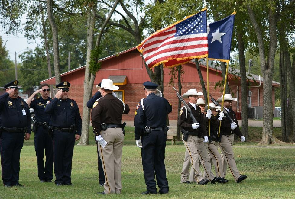 Navarro County Officers participate in Patriot's Day Ceremony at Bunert Park