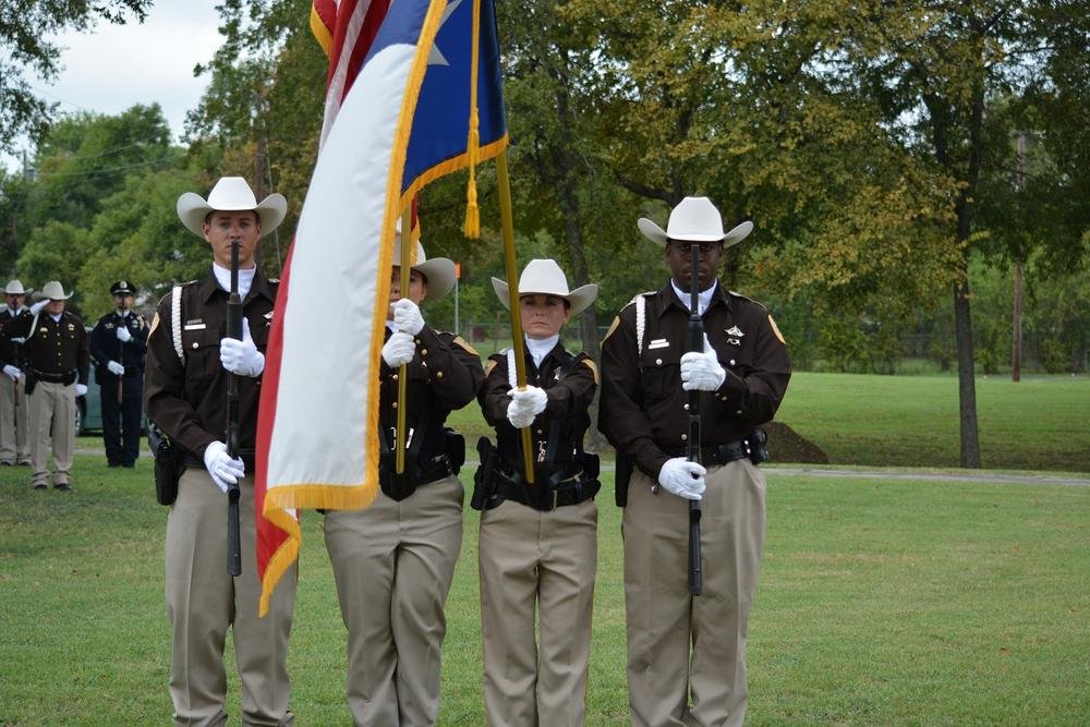 Navarro County Officers participate in Patriot's Day Ceremony at Bunert Park