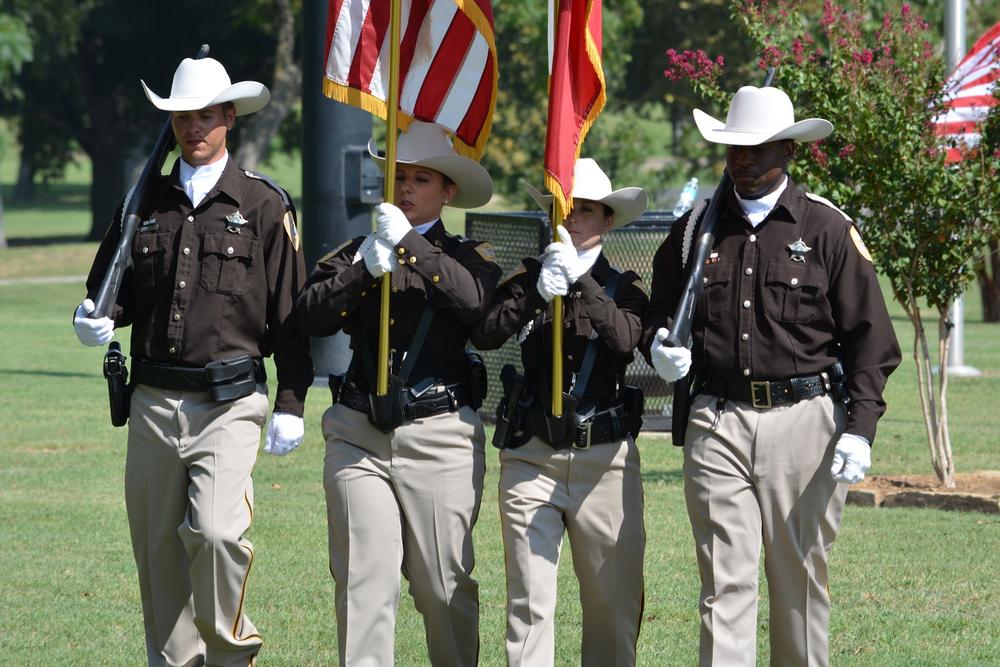 Navarro County color guard stand together 