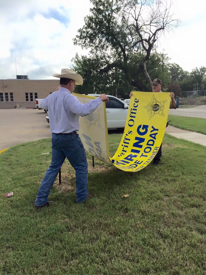 Rolling up NCSO now hiring sign after removal