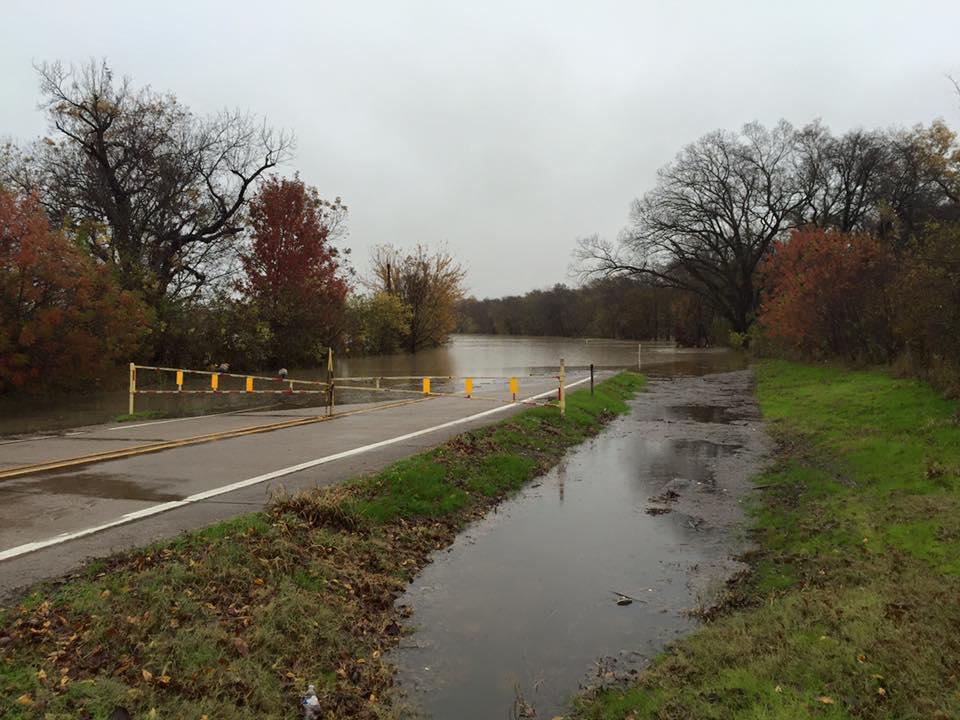 Water over the roadway