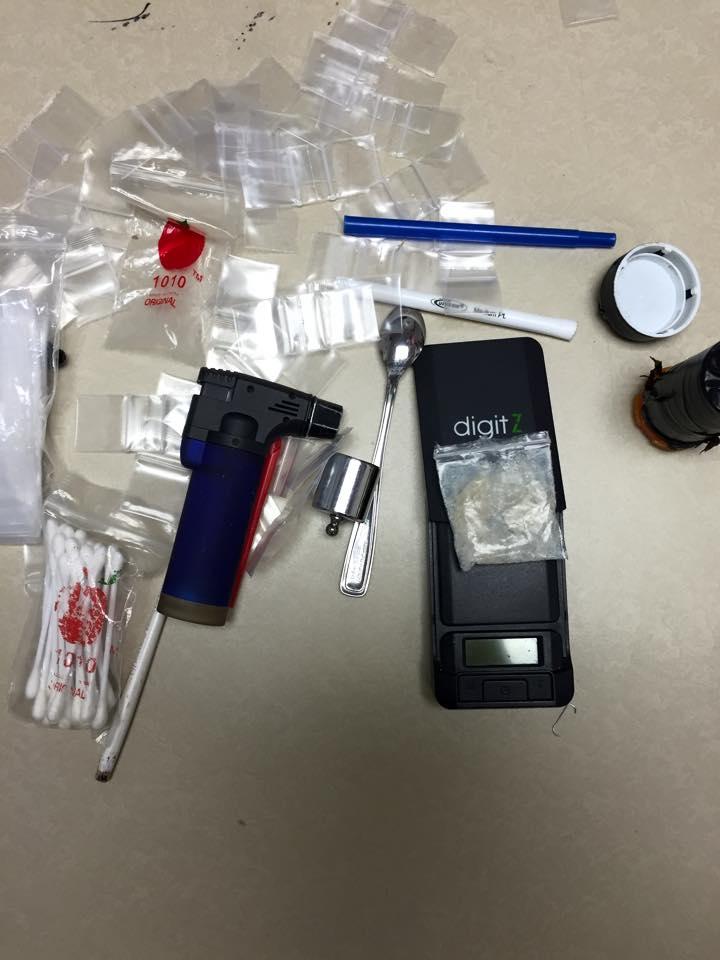 Methamphetamine, baggies, and other paraphernalia seized 