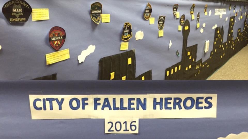 City of Fallen Heros 2016 and a wall of officer patches 