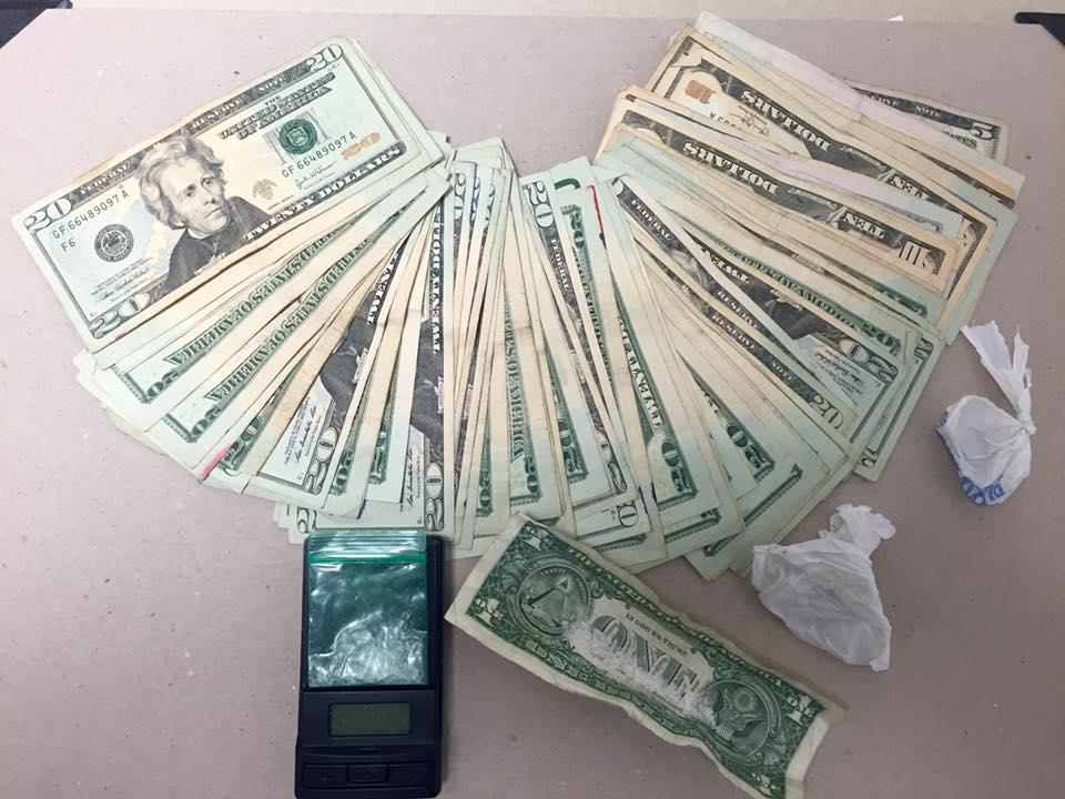A quantity of methamphetamine, marihuana and $1,315 cash