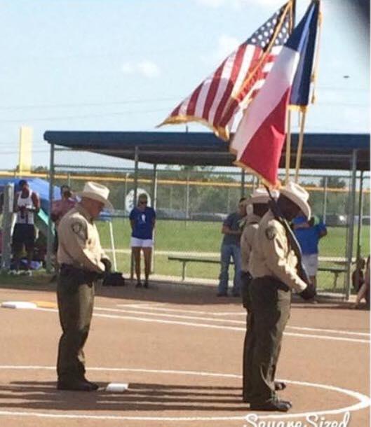 NCSo Color Guard preforming at the opening ceremony for the State Softball Tournament 8
