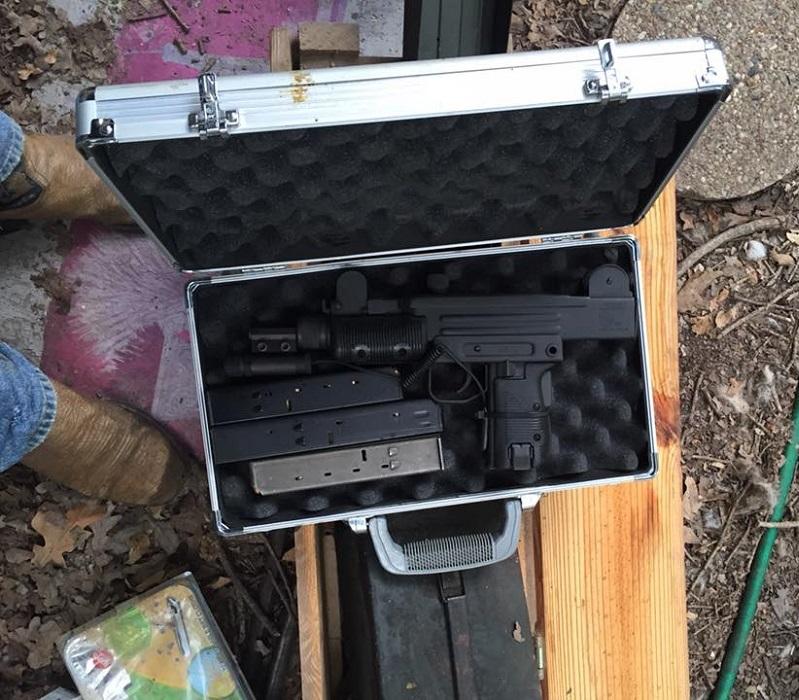 Guns and magazines in a gun case
