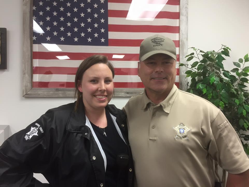 Sarah Lane stands with Sheriff Tanner