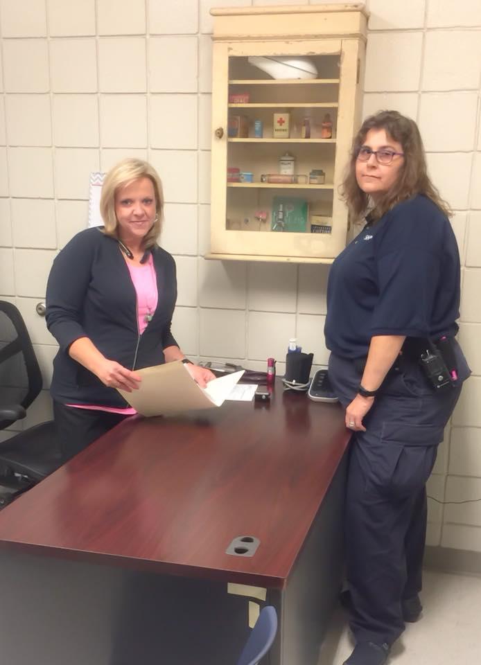 Correctional nurses Linda Hullett and Evelyn Heilmann. 