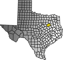 Navarro County highlighted on the state of Texas
